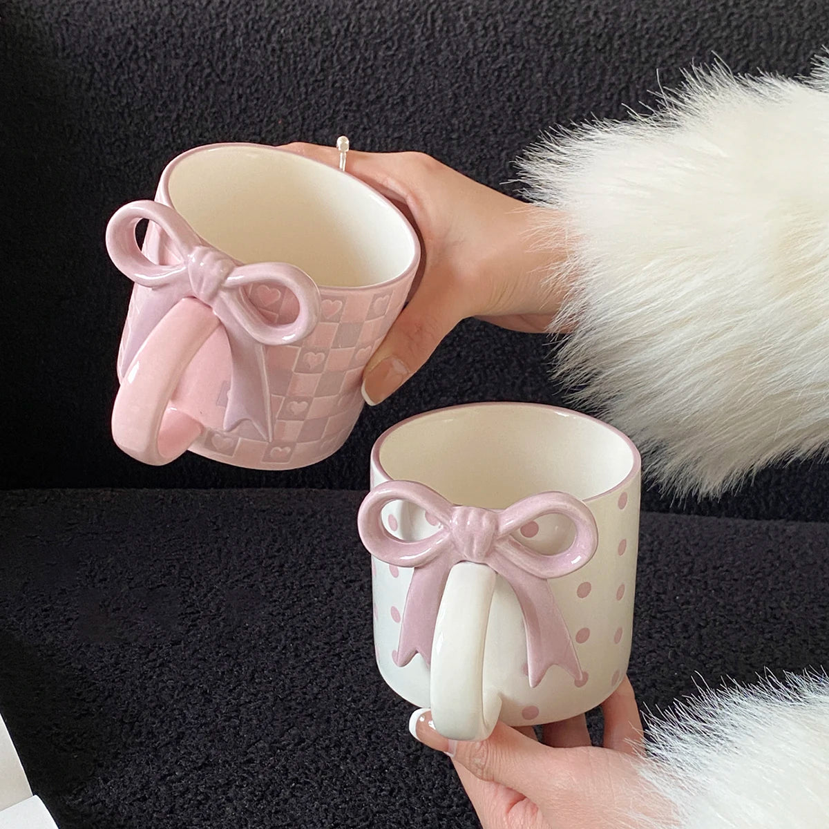 Bow Handle Ceramic Mug