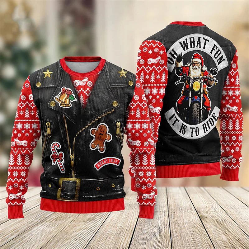 Silly Santa Claus Graphic Ugly Christmas Sweater