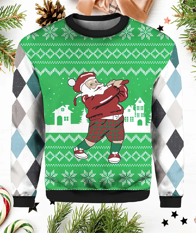 Silly Santa Claus Graphic Ugly Christmas Sweater
