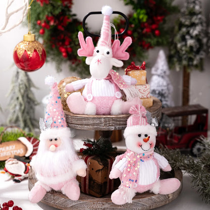 Pink Sequined Figurines