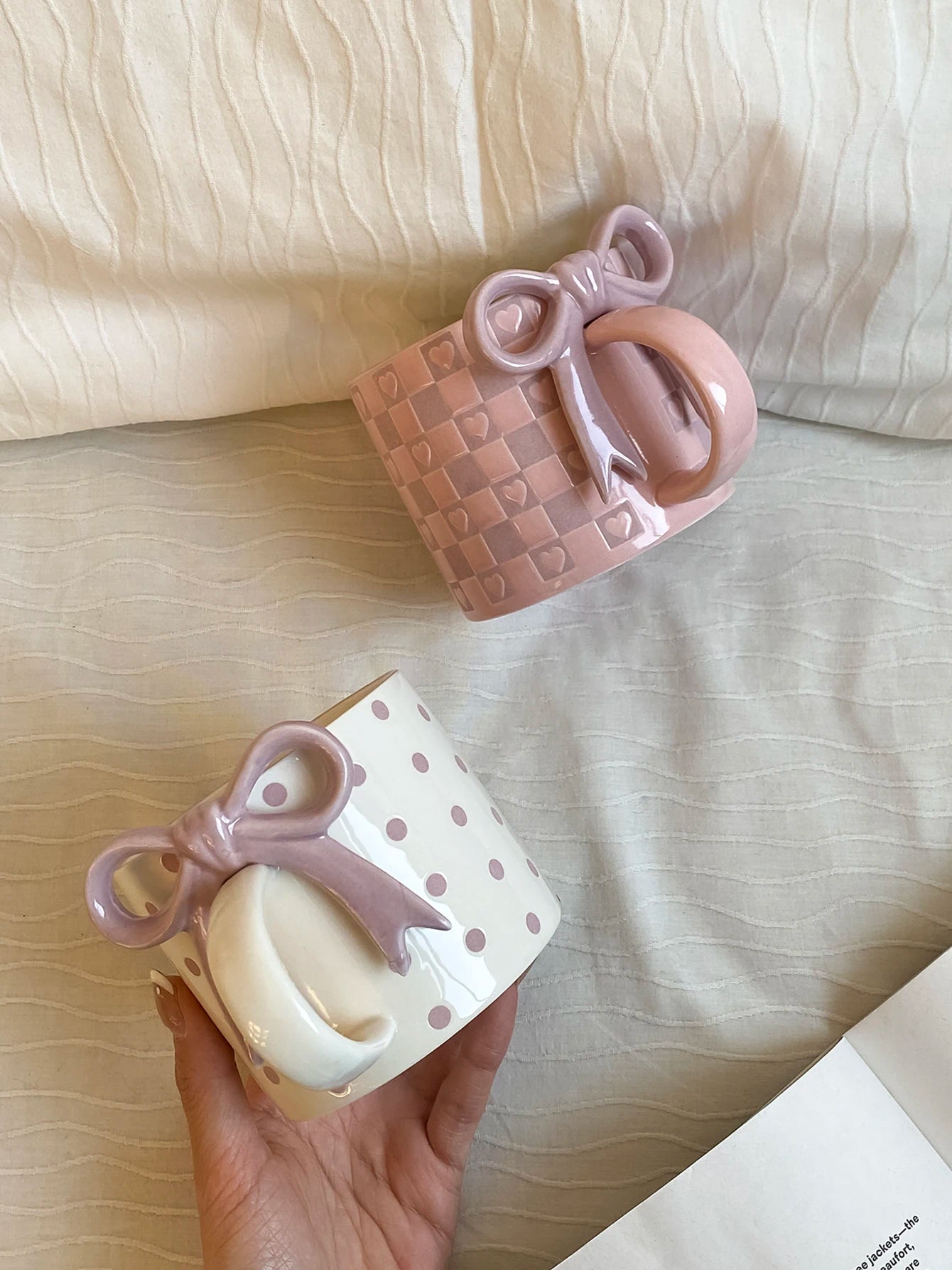 Bow Handle Ceramic Mug