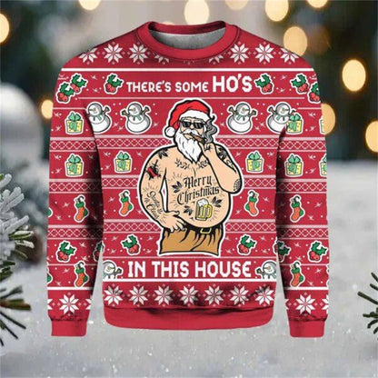 Silly Santa Claus Graphic Ugly Christmas Sweater