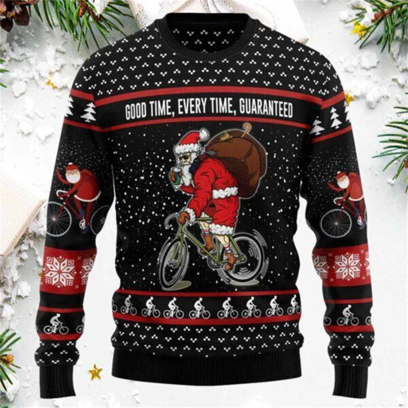 Silly Santa Claus Graphic Ugly Christmas Sweater
